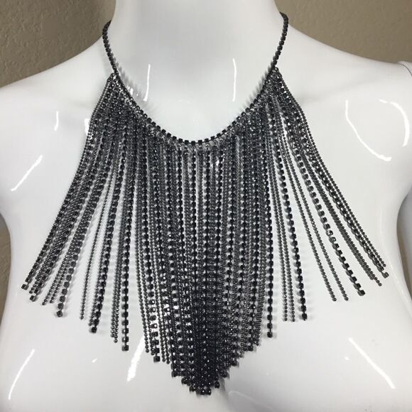 Cristabelle Ball Chain Bib Necklace (E2) - Picture 1 of 5